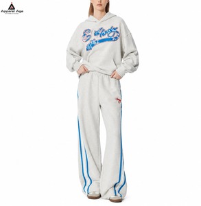 Custom Made <b>Tracksuit</b> Streetwear Pullover Windproof Casual Loose Hoodie and Jogging <b>Set</b> 2-Piece Women's Sporty Hoodie <b>Sets</b> - Product Image 1