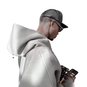 Survêtement décontracté surdimensionné pour homme, personnalisé, en coton 100% écologique, grande taille, style streetwear ample, avec sweat à capuche zippé et pantalon large – Vente en gros - Product Image 3