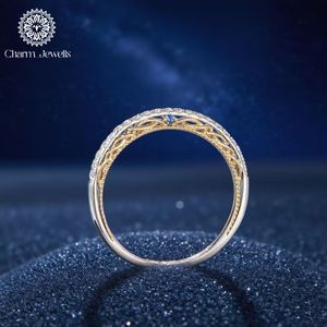 Charm Jewells Bague de fiançailles pour femme en argent plaqué or rose avec moissanite taille coussin, sertissage à griffes classique, certifiée IGI 3 - Product Image 1