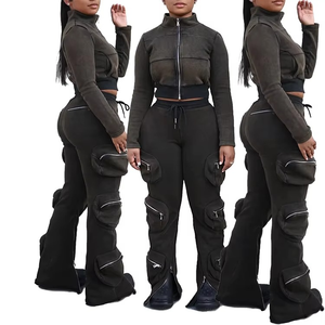 Chándal de secado rápido para mujer, transpirable, ligero, 100% algodón polar, buen precio con MOQ bajo, chándales para mujer - Product Image 2