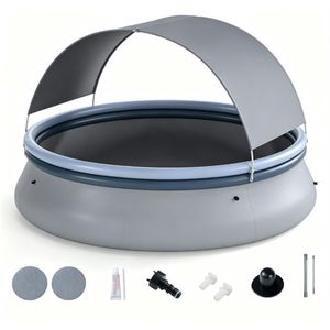 Tenda Parasole Gonfiabile Rettangolare 118 X 68 per Piscina Esterna, Grande Capacità per 6 Persone, in PVC Resistente agli Strappi - Product Image 1