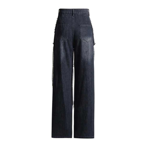 OEM <b>Vintage</b> Wide Leg Women <b>Jeans</b> Pants High Rise Denim Trousers Wholesale High Rise <b>Flare</b> Women <b>Jeans</b> Pants Elastic Denim - Product Image 3