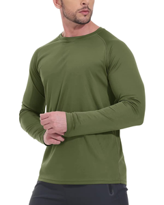 Camiseta de Manga Larga Verde Oliva para Hombre, de Secado Rápido, Compresión, Poliéster - Product Image 4
