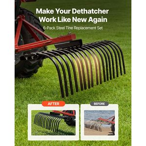 Set di 6 Denti per Rastrello da Giardino - 1" X 5/16" con Montaggio a Bullone, Denti di Ricambio per Rastrello Paesaggistico, Foro Singolo per Bullone, Acciaio Trattato Termicamente ad Alta Resistenza - Product Image 3