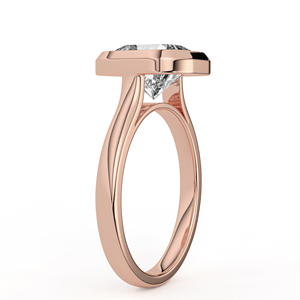 แหวนเพชรเม็ดเดี่ยวทรงคุชชั่น ทองคำแท้ 14K 18K เพชรเพาะเลี้ยง ฝังแบบเต็มขอบ ดีไซน์เรียบหรู แบรนด์ส่วนตัว เครื่องประดับชั้นดี - Product Image 4