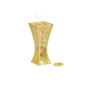 Brûleur d'encens en laiton (noir) |   Support en bois pour brûler du charbon de bois, idéal pour le bureau, le temple, la prière, la purification de la maison - Product Image 3