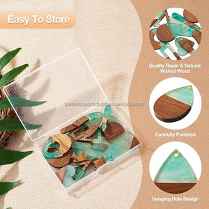 ต่างหูเรซิ่นพื้นผิวไม้ต่างหูสำหรับสวมใส่ในชีวิตประจำวันและงานปาร์ตี้ - Product Image 5