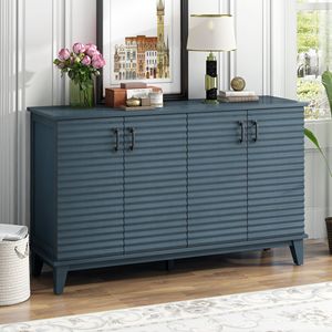 Large Storage Buffet with 4 Doors and Adjustable <b>Shelves</b> Sideboard for <b>Kitchen</b> Living Room Dining Room with Metal Handles - Product Image 1