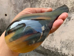 ช้อนตักปลารูปเขาควายสไตล์ฮวงจุ้ยทำด้วยมือช้อนผสมของใช้ในครัวธีมสัตว์ธรรมชาติ - Product Image 4