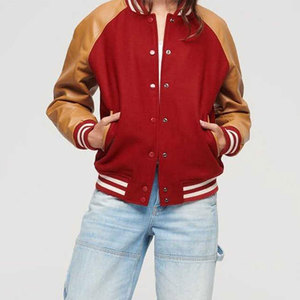 Chaqueta Letterman Corta Personalizada para Mujer, Estilo Urbano, Corte Regular - Product Image 1
