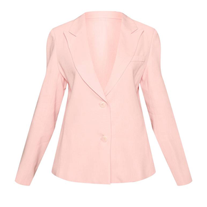 Blazer rose pour femme, longueur standard, en polyester, style professionnel pour le bureau, manches trois quarts, bouton unique, OEM - Product Image 2