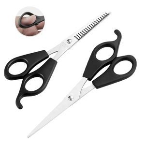 Ensemble de ciseaux de coiffure et de dégradage avec manche en plastique, ciseaux de salon en acier inoxydable pour la coupe et la texturisation des cheveux - Product Image 1