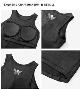 High Support Strength <b>Padded</b> Supportive Breathable Gym Yoga Tank Top Built-in Bra Moisture Wicking Quick Dry for Women Adults - Product Image 4