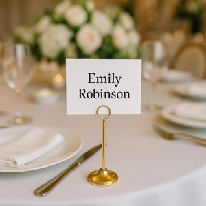 Metal Table Card Holders: Silver or Gold Wedding <b>Place</b> Card <b>Stands</b> - Product Image 6