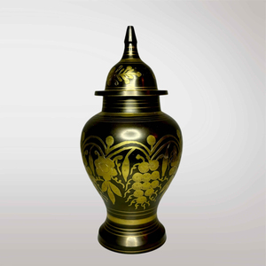 Pot à gingembre en aluminium moulé, durable, avec finition peinte noir et or, accessoires de table et d'ustensiles de cuisine en provenance d'Inde - Product Image 1
