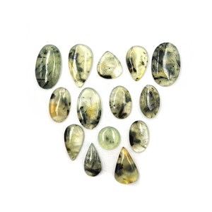 Lote de gemas sueltas de prehnita natural en forma de cabujón, de 12-40 mm, para la elaboración de joyería artesanal. - Product Image 2