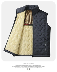 Gilet matelassé uni pour homme, imperméable, coupe-vent, col montant, fermeture éclair, style sportif, ODM - Product Image 5
