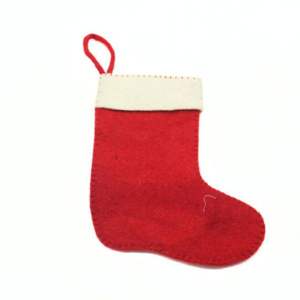 ถุงเท้าคริสต์มาสทำมือจากผ้าขนสัตว์สีแดง - เป็นมิตรกับสิ่งแวดล้อมและนุ่มนวล คุณภาพสูง สำหรับตกแต่งในช่วงเทศกาล - Product Image 3