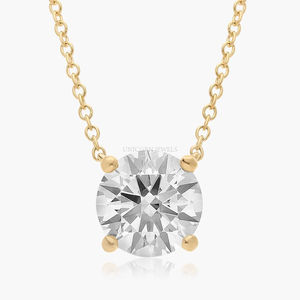 0.5 Carat Lab Grown Diamond <b>Necklace</b> Solitaire Style Round Brilliant Cut Eco Friendly Jewelry Gift for <b>Mother</b> or <b>Daughter</b> - Product Image 1