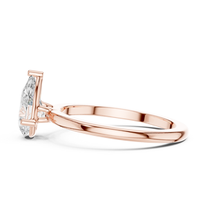 Bague en diamant taille poire, Bague en diamant de laboratoire, Bague solitaire taille poire, Bague de fiançailles solitaire, Bague de fiançailles, Bague de mariage, Bague de promesse - Product Image 2