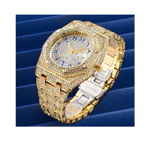 Reloj de Pulsera de Alta Calidad Unisex con Diamantes de Moissanita, Diseño Rectangular en Oro Blanco, Estilo Hip Hop con Fecha y Puntero Solar - Product Image 1