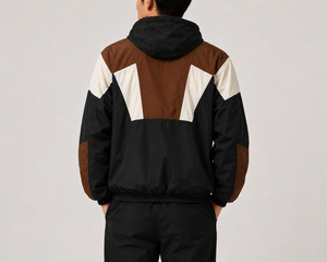 Wholesale Customizable Hooded <b>Racer</b> Starter Windbreaker Knicks <b>Jacket</b> Windproof Quarter-Zip Loose fit custom front back logo - Product Image 3