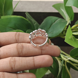 Heart Shape Punk Style 18k Silver Plated Brass <b>Adjustable</b> <b>Ring</b> for Women Unisex Engagement Anniversary Fashion Jewelry Mode - Product Image 6