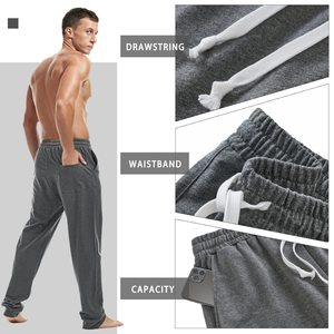กางเกงขายาวผู้ชายคุณภาพสูงทรงหลวมสไตล์ลำลองสตรีทแวร์สำหรับฤดูใบไม้ผลิ ไซส์ใหญ่ ทรงตรง สีพื้น - Product Image 4