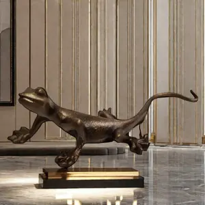 Tác phẩm điêu khắc bằng Đồng tác phẩm điêu khắc động vật Cặp Thỏ rừng động vật điêu khắc Thằn Lằn