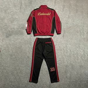 ชุดเสื้อแจ็คเก็ตฤดูหนาวน้ำหนักเบาแบบสั่งทำพิเศษสำหรับคนไซส์ใหญ่ และกางเกงขายาวทรงปกติ ชุดกีฬาพิมพ์ลายแบบเรียบ ชุดวอร์มซิปสำหรับออกกำลังกาย - Product Image 3