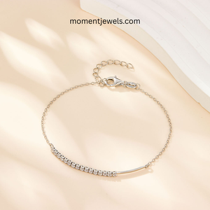 Bracelet en argent sterling 925 avec zircon, chaîne plaquée or, fermoir réglable à ressort pour femme, cadeau - Product Image 2