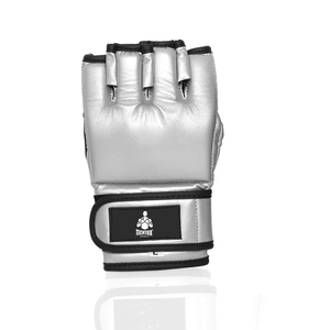 TECHTRIX Professional MMA Leather Gloves Open Palm Design EVA <b>Foam</b> <b>Padding</b> Moisture Wicking Non-Slip Adjustable Wrist Strap - Product Image 1