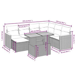 ชุดโซฟาหวายสังเคราะห์สีดำทันสมัย พร้อมเบาะรองนั่ง สำหรับ 8 คน เฟอร์นิเจอร์กลางแจ้ง ดีไซน์ร่วมสมัย - Product Image 5