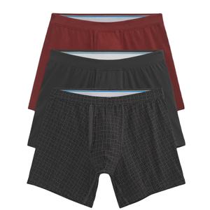 Calzoncillos bóxer de hombre HD de tiro medio, transpirables, de punto estampado, con cintura elástica, bolsa de soporte, pierna larga, antirozaduras, comodidad premium - Product Image 4