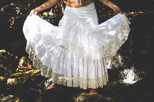 Falda Larga Bohemia con Encaje, Estilo Flamenco, para Verano, Regalo para Ella - Product Image 4