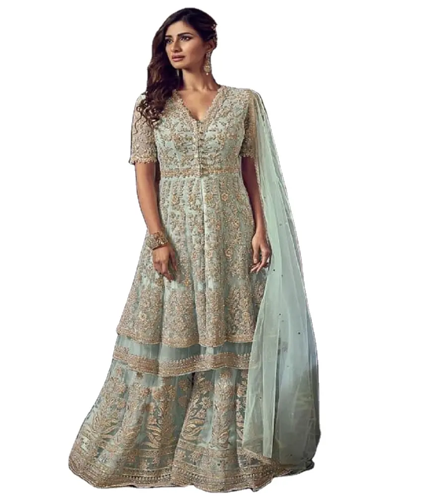 भारतीय पोशाक भारी शुद्ध अनारकली सलवार कमीज/लंबी अनारकली शादी सलवार सूट थोक भारत से निर्यातक