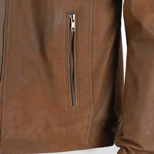 Veste en cuir confortable pour homme avec doublure intérieure douce, veste d'hiver imperméable de haute qualité avec logo sur le devant - Product Image 4