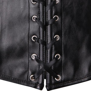 Corset en cuir PU à lacets pour femmes, bustier floral, logo personnalisé, fabricant OEM, marque privée - Product Image 4