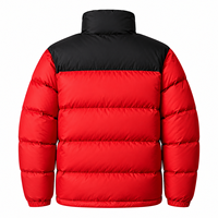 Veste matelassée rouge et noire personnalisée pour homme, veste d'hiver chaude à capuche, 100% haute qualité, mode outdoor, légère, isolée, avec fermeture éclair