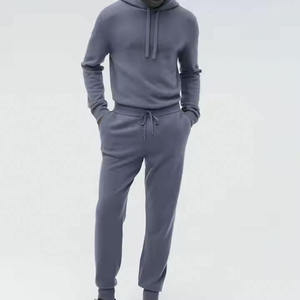 Conjunto Deportivo de Dos Piezas de Algodón Premium, Diseño Sólido, Informal de Invierno, Sudadera con Capucha y Pantalones Personalizados - Product Image 3