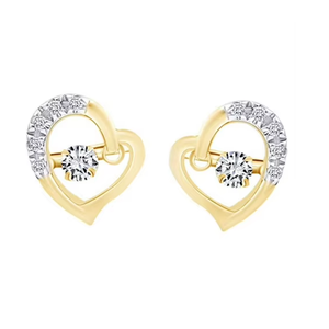 Natural Round Diamond Heart Shape <b>Stud</b> <b>Earrings</b> | Elegant Genuine Diamond <b>Earrings</b> for Women | Luxury <b>Fine</b> Jewelry Gift for Her - Product Image 2