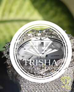 VVS Moissanite <b>Diamond</b> Crown Thorn Bezel <b>Watch</b> in 925 Sterling Silver White Luxury Timepiece - Product Image 2