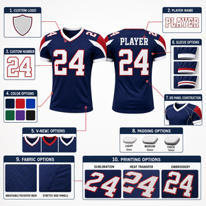 Camiseta de fútbol americano personalizada para hombre, de secado rápido, transpirable, para partidos de equipo, con logotipo, nombre y número personalizados - Product Image 3