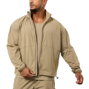 Vestes coupe-vent rétro en nylon imperméables pour hommes, style décontracté, grande taille, avec fermeture éclair, coupe ample, pour sports de plein air, personnalisables - Product Image 4