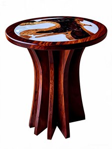 Mesa Auxiliar Moderna y Clásica de Resina y Madera con Tapa Elevable, Diseño Original, Duradera, para Sala de Estar o Dormitorio, en Oferta - Product Image 3