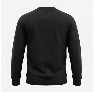 North Approach Men's Black Hooded Sweatshirt <b>Raglan</b> Sleeve Solid Color Pullover Casual Wear Winter Style 100% Cotton - Product Image 2