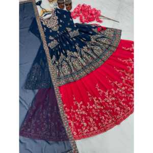 Beau haut lourd en fausse georgette Lehenga & Dupatta Set Party Wear Ensembles pour femmes - Product Image 3