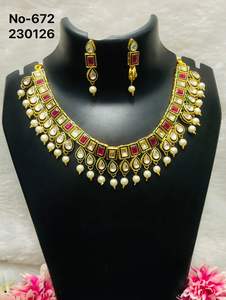 Premium Quality <b>Gold</b> Plated Trendy Traditional Wear <b>Necklace</b> <b>Set</b> with <b>Earrings</b> Tikka Wedding Gift Collection Women - Product Image 6
