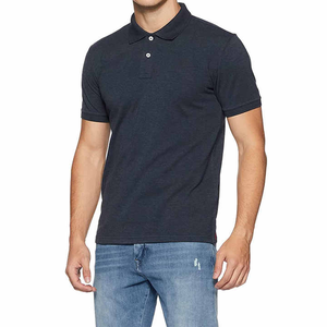 Camisa Polo de Algodón Oxford Azul Marino para Hombre, Manga Corta, Transpirable, Corte Regular, Cierre de Botones, Color Sólido, Europa, Estados Unidos - Product Image 4