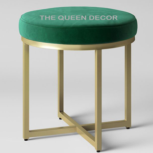 Factory Price Custom Luxury Living Room Furniture Fabric Velvet Upholstered Rectangle <b>Footrest</b> Make Other Home Decor - Product Image 4